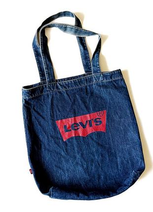 Синяя джинсовая сумка-тоут, шоппер levi's