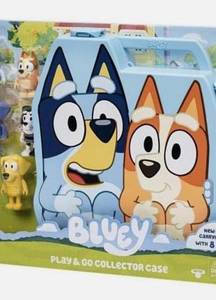 Ігровий набір bluey 8 фігурок у валізці для зберігання