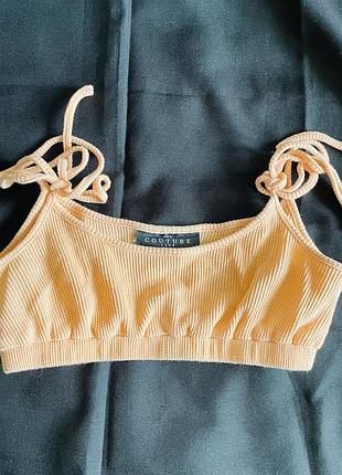Топ жіночий couture персиковий, на зав'язках xs