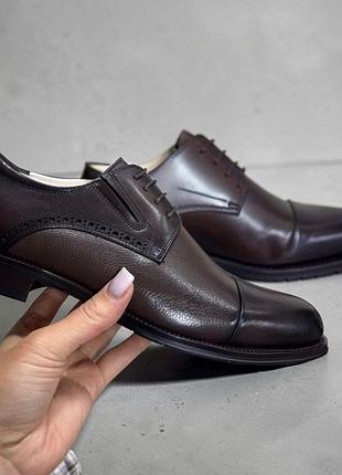 Туфлі boss viktor чоловічі шкіряні темно-коричневі 41