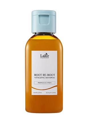 Шампунь от выпадения волос для сухой кожи головы lador root re-boot vitalizing shampoo propolis & citron 50 ml