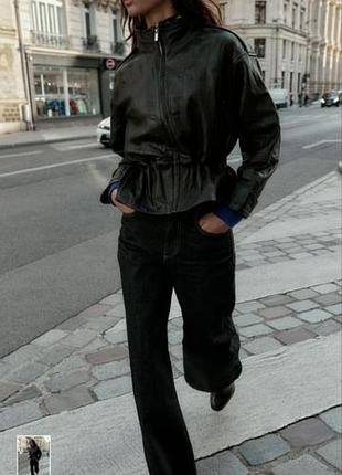 Куртка жіноча zara шкіряна чорна