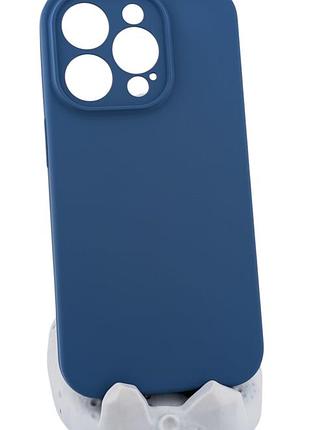 Чохол silicone case box для apple iphone 15 pro бампер soft touch з мікрофіброю синій (без лого)