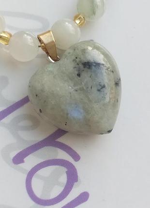 Авторское колье "green labradorite heart" 5