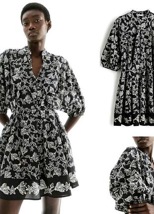 Легка вільна сукня в квітковий принт h&m 5