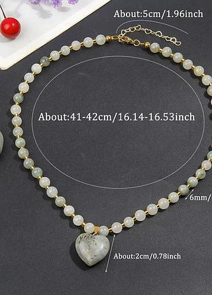 Авторское колье "green labradorite heart" 3