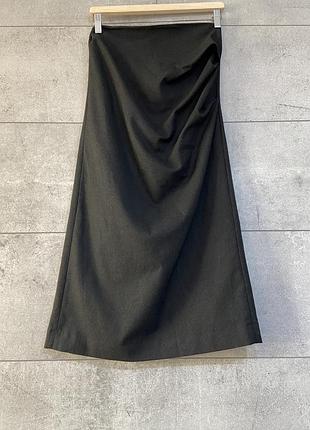 Коасична міді спідниця графіт від zara