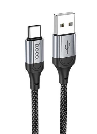 Кабель для телефона usb to type-c hoco x102 3a 1м черный