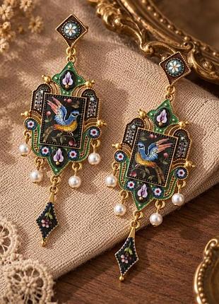 Роскошные серьги жар птица, люкс качество, прекрасная детализация