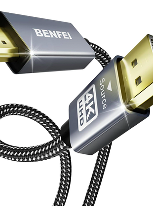 Кабель benfei 4k displayport - hdmi 90 см [алюминиевый корпус, нейлоновое плетение]