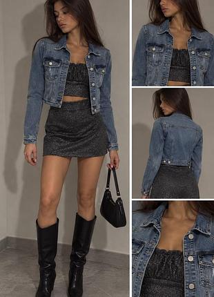 Жіноча джинсова куртка zara синя xs