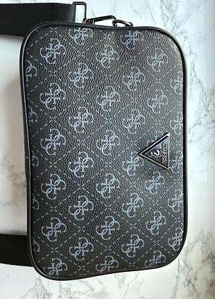 Сумка чоловіча guess чорна з монограмою