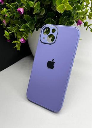 Скляний чохол із закритою камерою та глянцевим покриттям на iphone 13 № 39