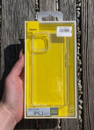 Прозрачный чехол baseus simple case для iphone 13 ультратонкий силиконовый защитный кейс премиум-качества