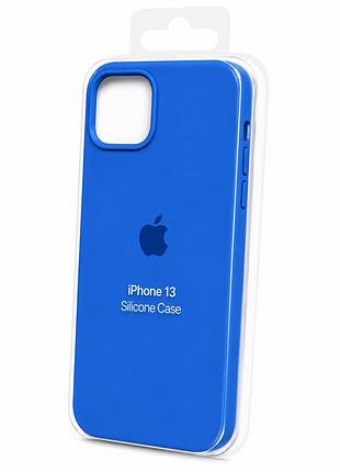 Силіконовий чохол з мікрофіброю та покриттям softtouch для iphone 13 блакитний ( full № 56 )