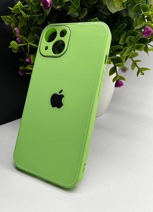 Скляний чохол із закритою камерою та глянцевим покриттям на iphone 13 № 58