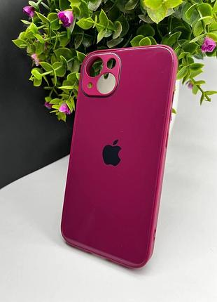 Скляний чохол із закритою камерою та глянцевим покриттям на iphone 13 №61