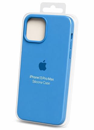 Силіконовий чохол з мікрофіброю та покриттям softtouch для iphone 13 pro max блакитний ( full № 16 )