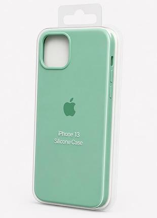 Силіконовий чохол з мікрофіброю та покриттям softtouch для iphone 13 бірюзовий ( full № 46 )