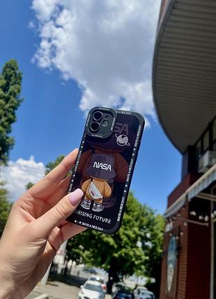 Чехол на iphone 13 pro max «nasa» case black противоударный с закрытой камерой