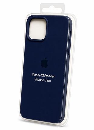 Силіконовий чохол з мікрофіброю та покриттям softtouch для iphone 13 pro max синій ( full № 60 )