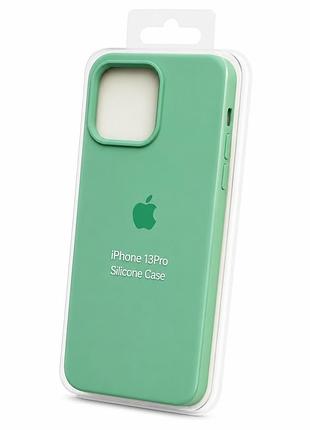 Силіконовий чохол з мікрофіброю та покриттям softtouch для iphone 13 pro бірюзовий ( full camera № 46 )