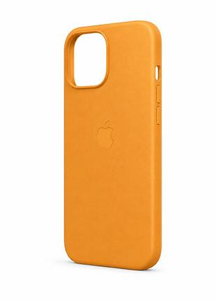 Якісний шкіряний чохол 1:1 original на iphone 13 pro golden brown