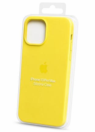 Силіконовий чохол з мікрофіброю та покриттям softtouch для iphone 13 pro max жовтий ( full № 32 )