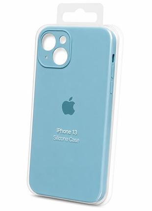 Силиконовый чехол на iphone 13 ( голубой)