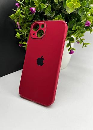 Скляний чохол із закритою камерою та глянцевим покриттям на iphone 13 № 36