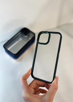 Чехол «color bumper» iphone 13 pro max green (прозрачные из поликарбоната)