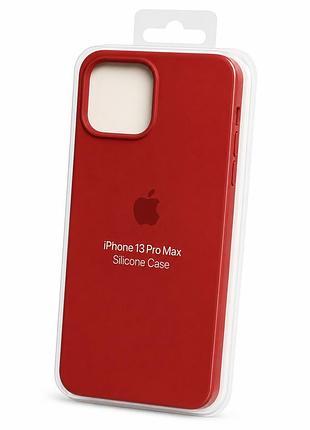 Силіконовий чохол з мікрофіброю та покриттям softtouch для iphone 13 pro max червоний ( full № 25 )