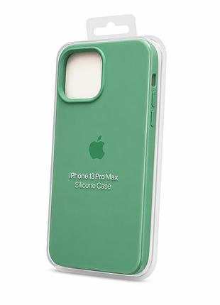 Силіконовий чохол з мікрофіброю та покриттям softtouch для iphone 13 pro max бірюзовий ( full № 46 )