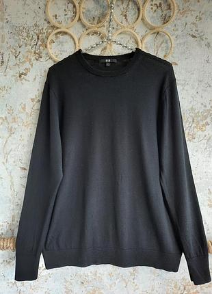 Светр з тонкої вовни базовий uniqlo вовна меріно шовкова