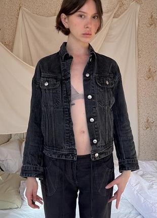 Acne studios , куртка жіноча джинсова чорна 2