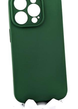 Чехол silicone case box для apple iphone 15 pro бампер soft touch с микрофиброй зеленый (без лого)