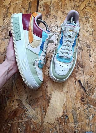 Оригінальні шкіряні демісезонні кросівки nike air force 1 fontanka sail multi do6719-100