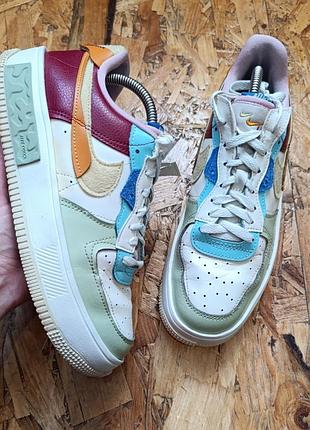 Оригинальные кожаные демисезонные кроссовки nike air force 1 fontanka sail multi do6719-100