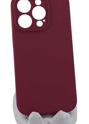 Чехол silicone case box для apple iphone 15 pro бампер soft touch с микрофиброй бордовый (без лого)