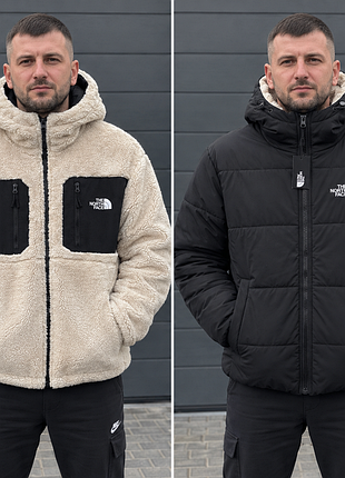 Куртка чоловіча the north face двостороння зимова тедді ,розміри s m l xl xxl 3xl