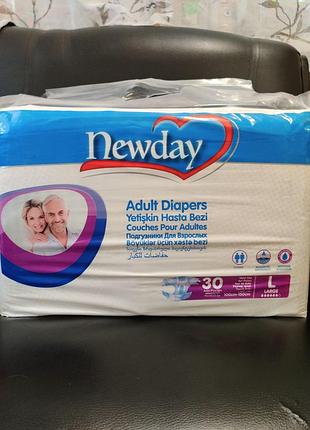 Подгузники для взрослых newday l (large), 30 шт.