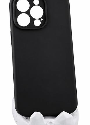 Чохол silicone case box для apple iphone 15 pro бампер soft touch з мікрофіброю чорний (без лого)