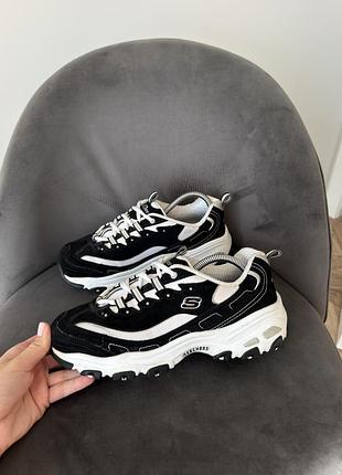 Кросівки жіночі skechers dlites чорні, розмір 39, довжина устілки 25 см