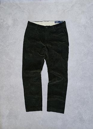 Чоловічі брюки polo ralph lauren вельветові, темно-зелені, розмір 32/30