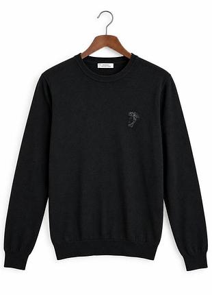 Джемпер вовняний versace collection оригінал s-m чорний