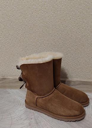 Оригинальные угги ugg bailey bow ii chestnut (новые с ценником, есть нюанс)