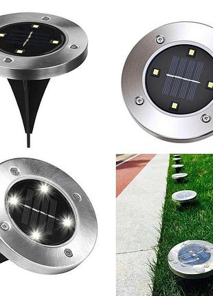 Вуличний світильник на сонячній батареї solar disk lights 4 led-el-1114