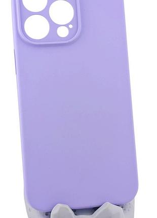 Чохол silicone case box для apple iphone 15 pro max бампер soft touch з мікрофіброю бузковий (без лого)