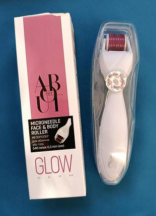 Мезоролер для обличчя/шкіри голови/тіла 540 голок about face microneedle face & body roller 0,3 mm(мм)