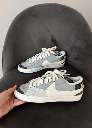 Кросівки чоловічі nike blazer low сірі, білі (розмір 40, 41)